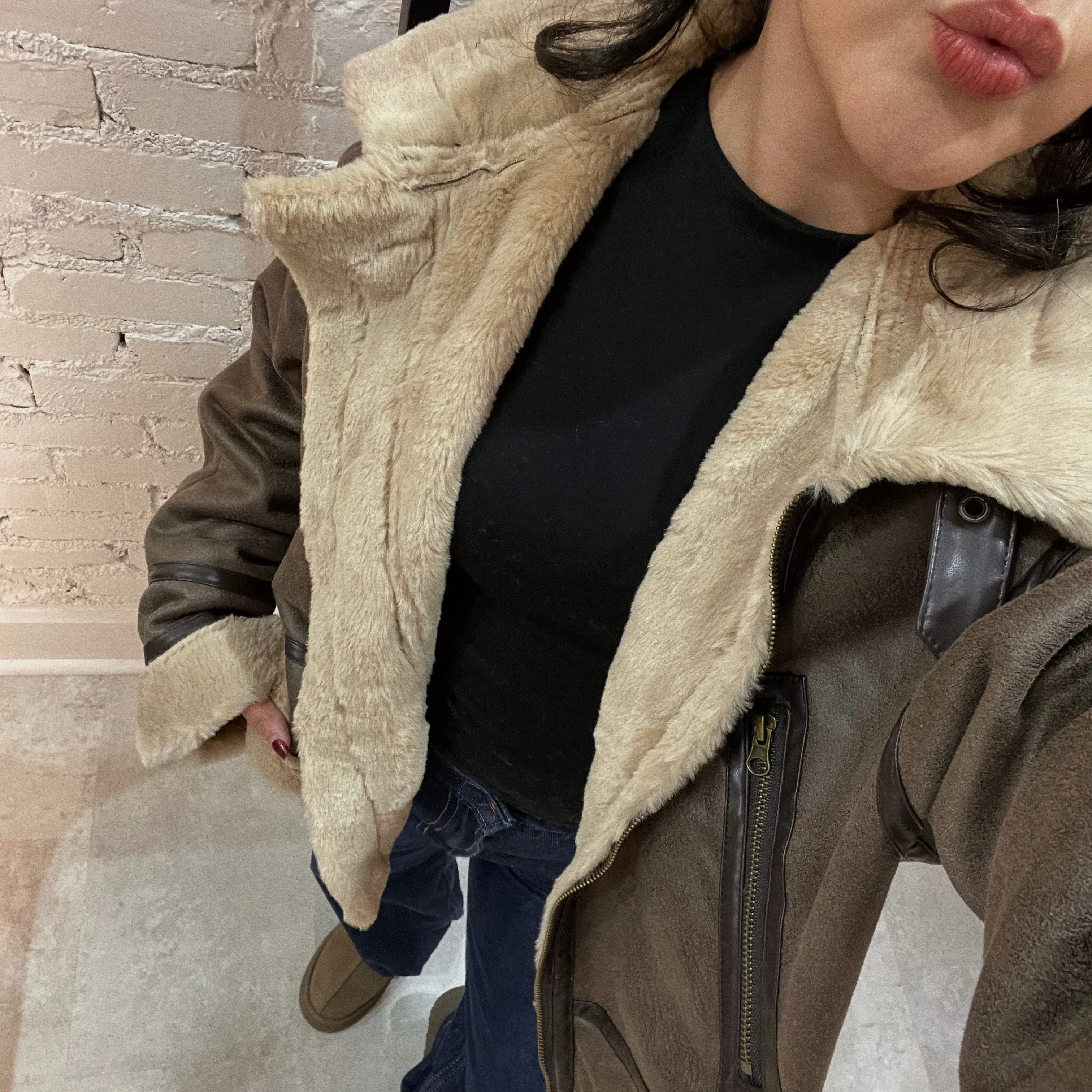 Lucas Fur Suede Jacket