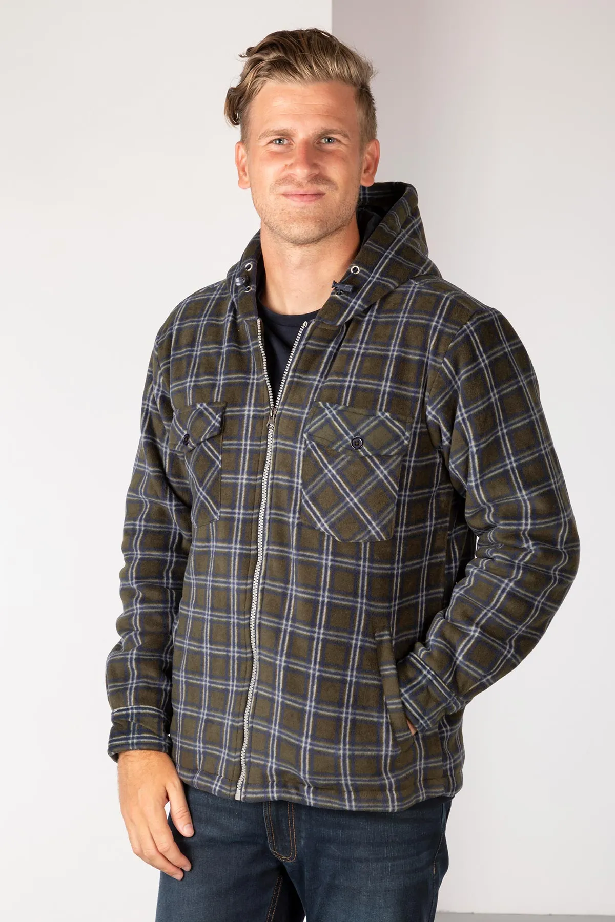 Men's Hooded Fleece Overshirt - Ulrome