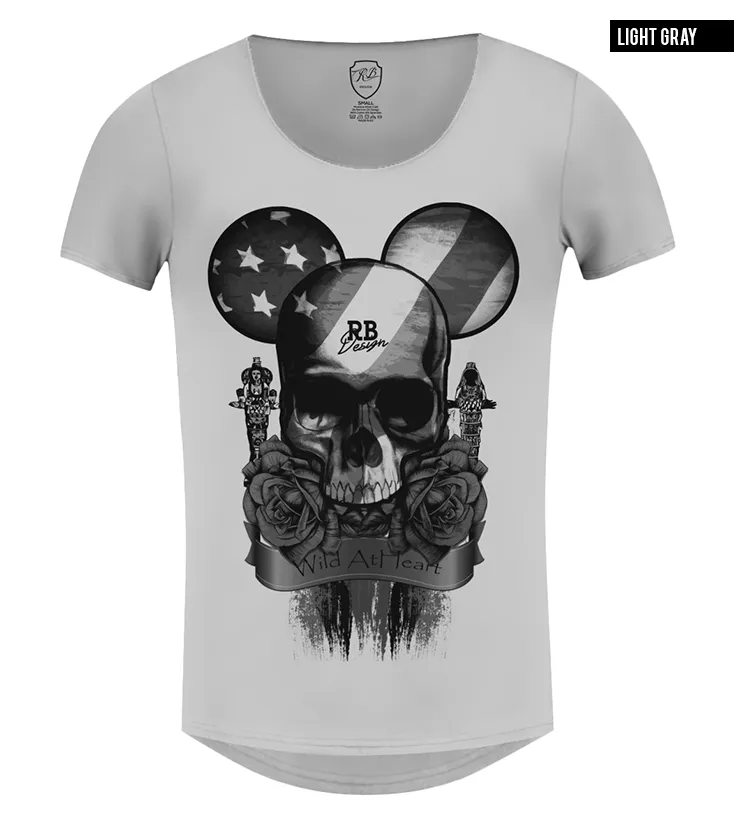 Men's T-shirt Designer Flowers Skull Tee "Mickey" RB Design Edition / color option / MD321