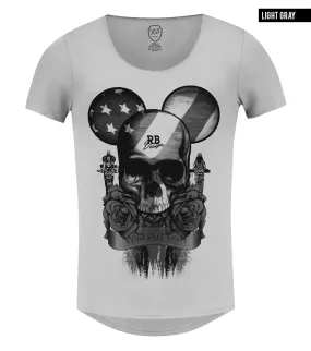 Men's T-shirt Designer Flowers Skull Tee "Mickey" RB Design Edition / color option / MD321