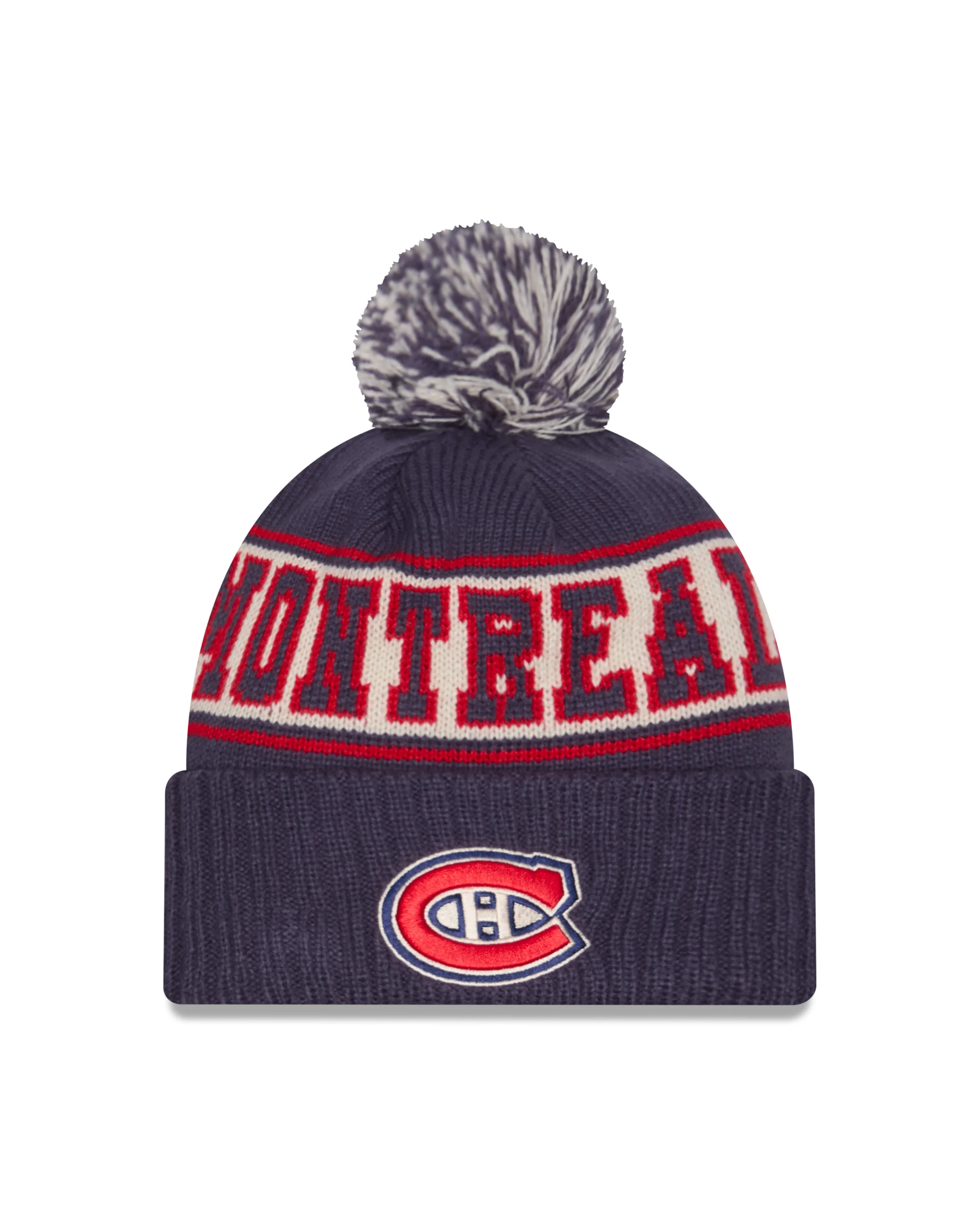 Montreal Canadiens NHL New Era Men's Navy Retro Knit Pom Hat