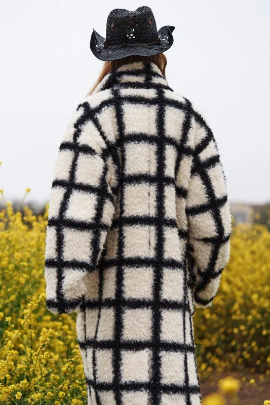 Multi Plaid Full Lined Long Coat