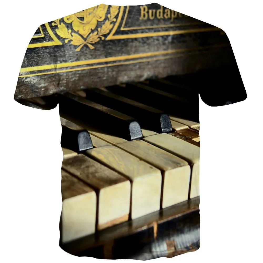 Music T-shirt Men Instrument Shirt Print Retro T shirts Funny Electronic T-shirts 3d