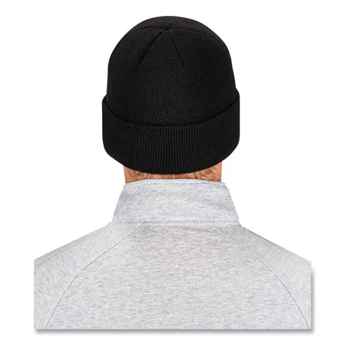 N-ferno 6806 Cuffed Rib Knit Winter Hat, One Size Fits Most, Black