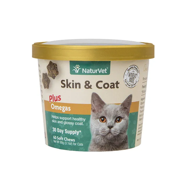 NaturVet Skin & Coat Cat Soft Chews