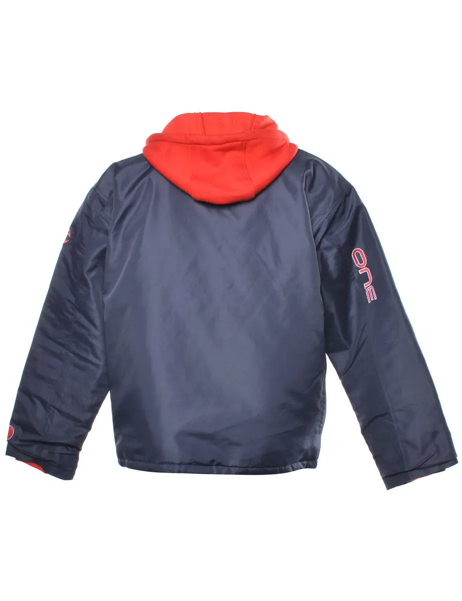 Navy & Red Zip-Front Jacket - L