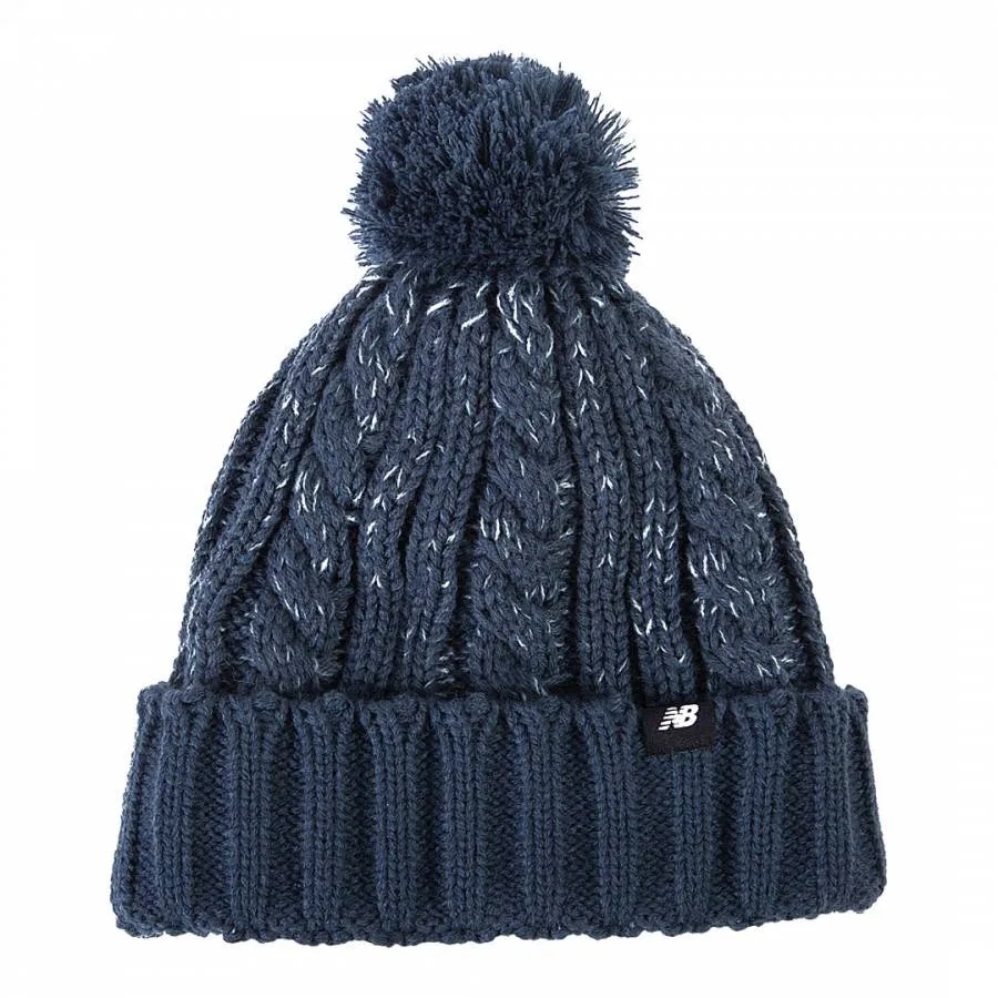 New Balance winter pom pom beanie hat blue