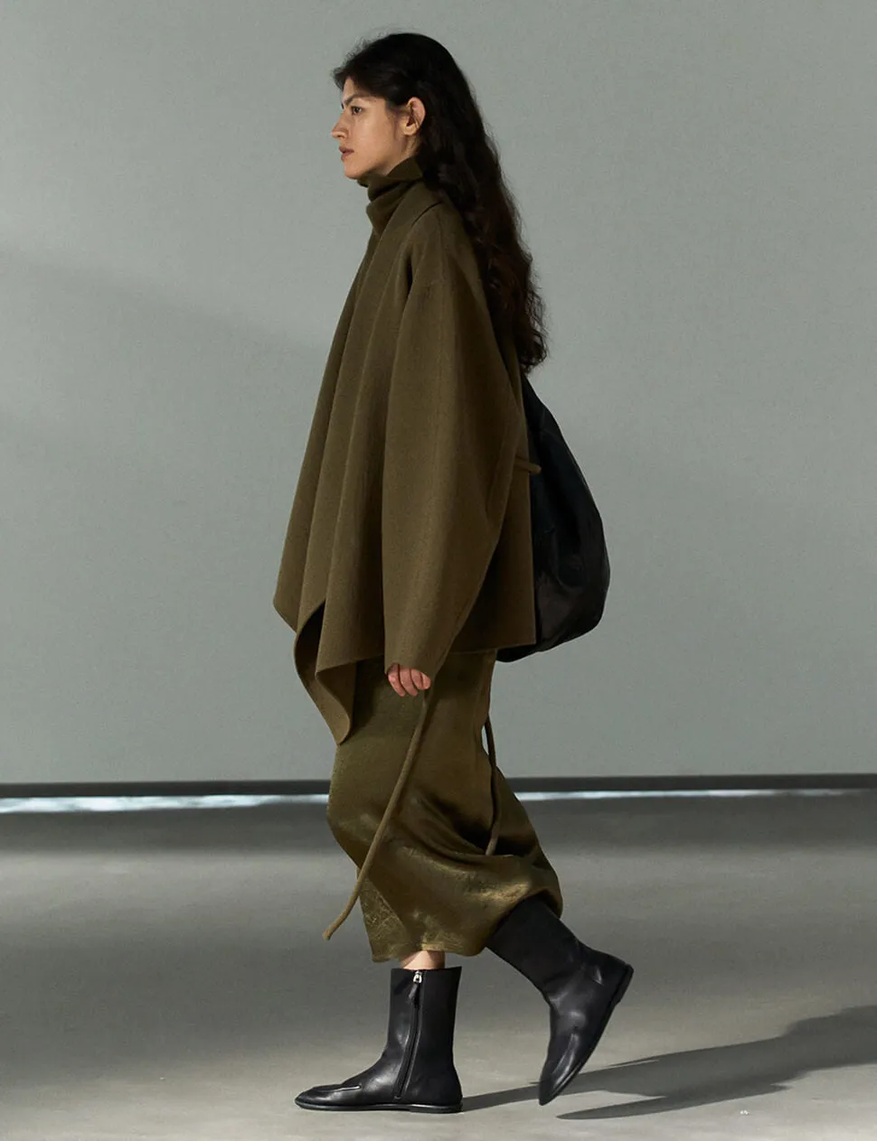 Olive Open-Front Kimono Coat- PREORDER