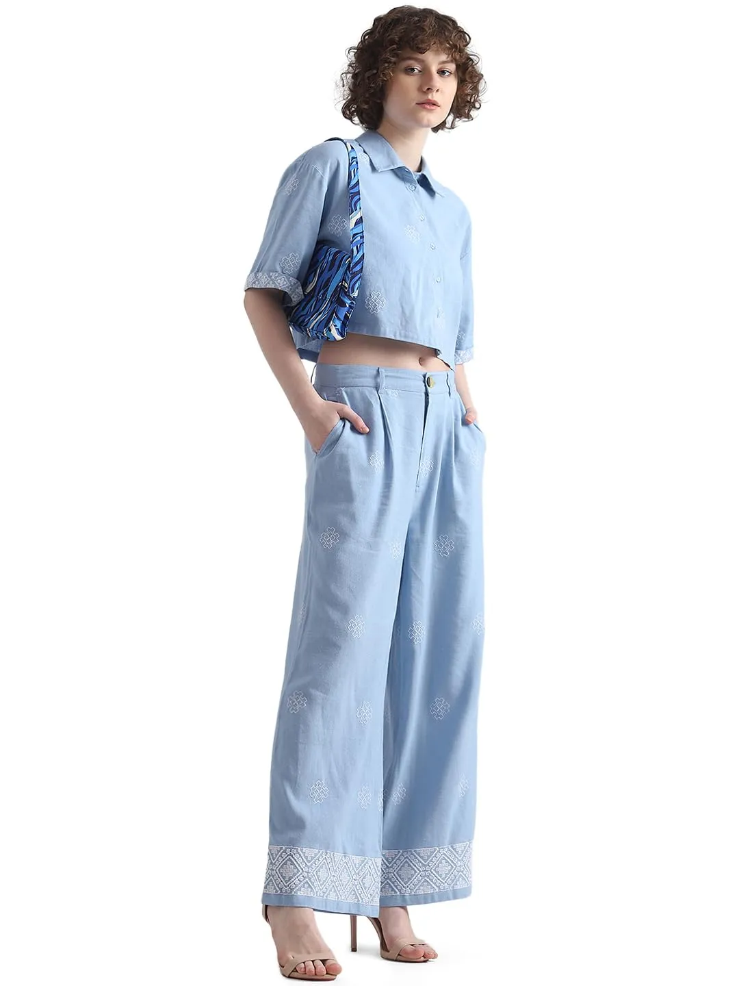 ONLY Women's Relaxed Pants (Placid Blue)