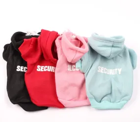 "Security" Print Pet Coat Hoody Sweater