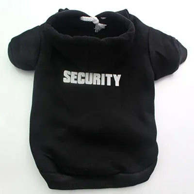 "Security" Print Pet Coat Hoody Sweater