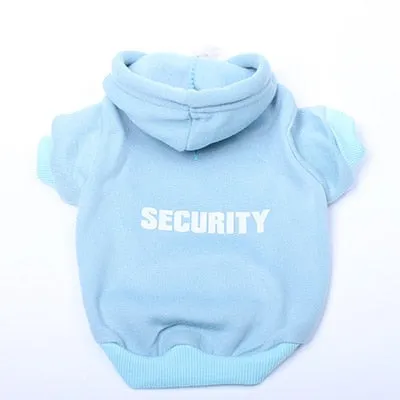 "Security" Print Pet Coat Hoody Sweater