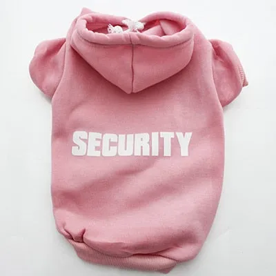 "Security" Print Pet Coat Hoody Sweater