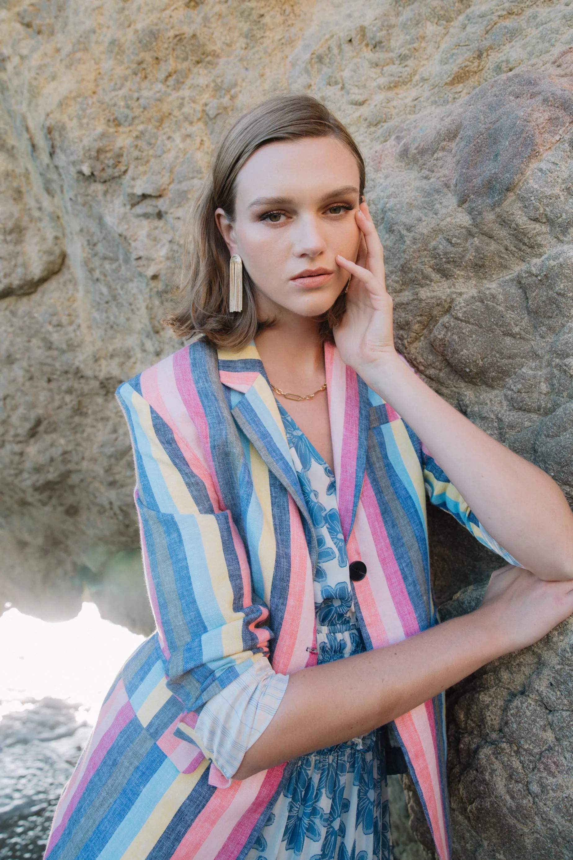 Rainbow Striped Blazer