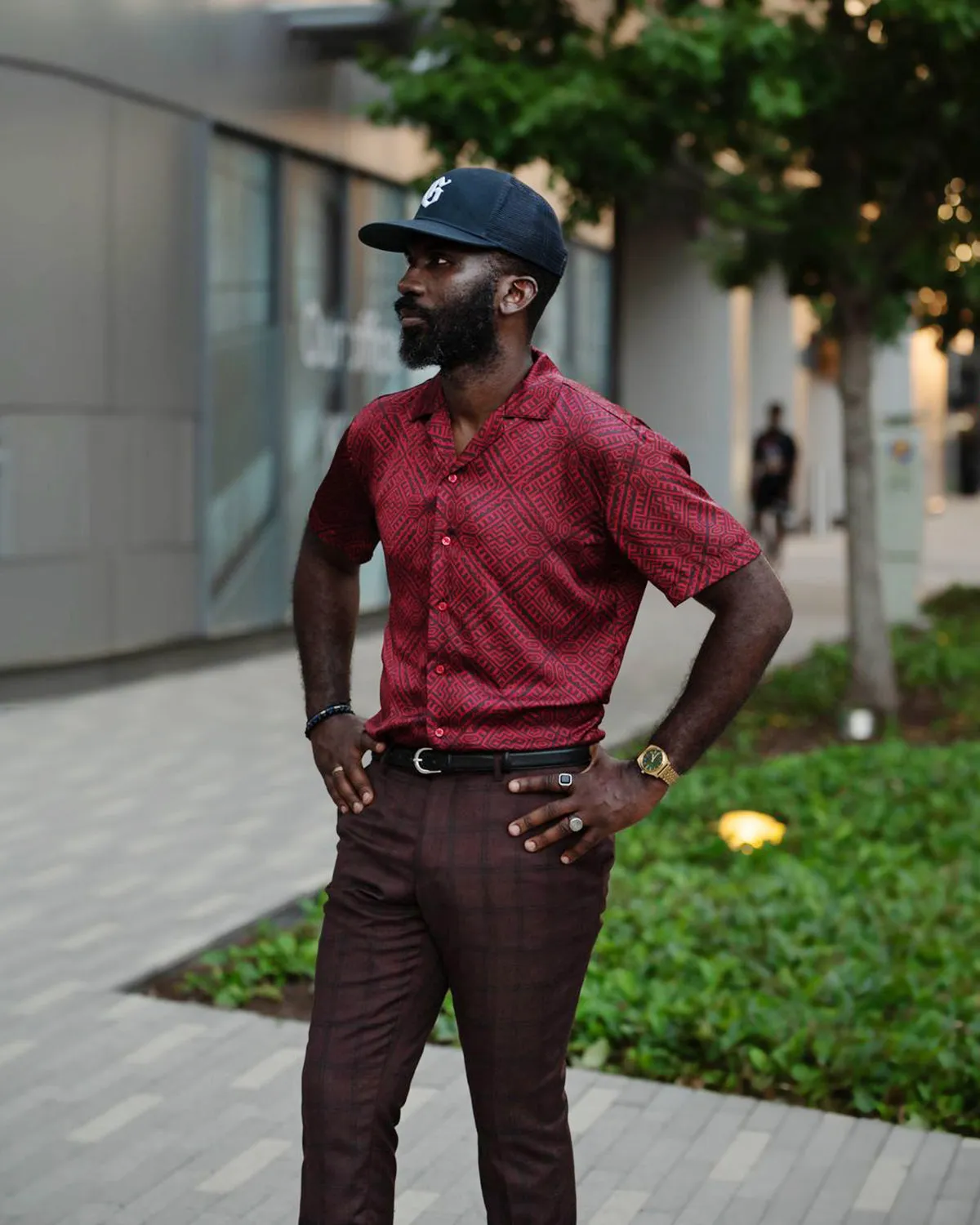 SG Camp Collar Shirt - Red Aztec