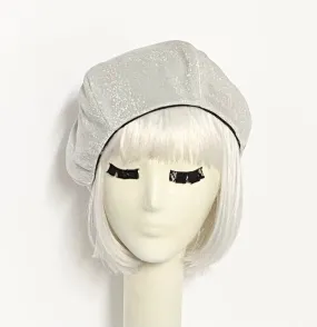 Silver Metallic Beret Hat