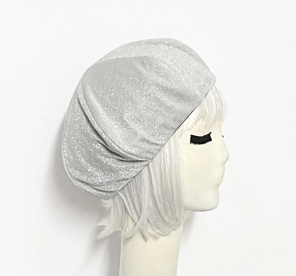 Silver Metallic Beret Hat