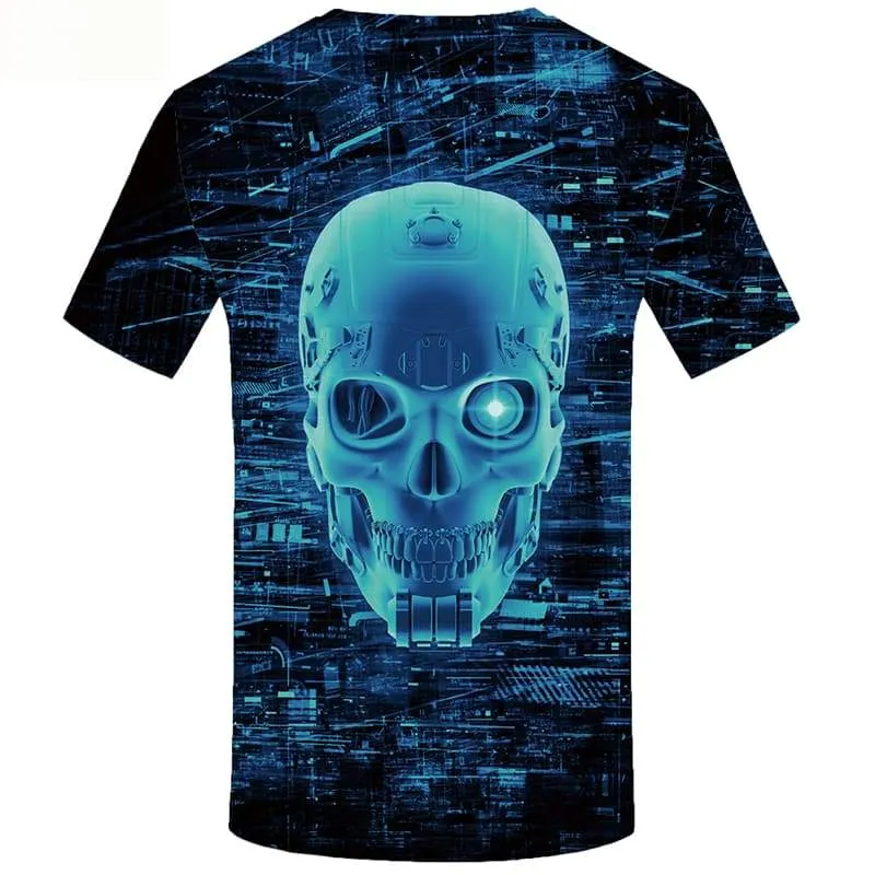 Skull T shirts Men Galaxy Space T shirts Funny Metal T-shirts 3d Short Sleeve