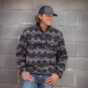 STS Ranchwear Men's Wren Black Aztec Fleece Pullover STS2738