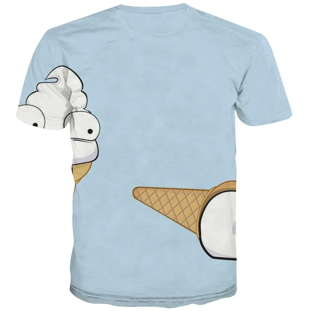 Sweet T-shirt Men Gourmet T-shirts 3d Icecream T shirts Funny Colourful T-shirts Graphic