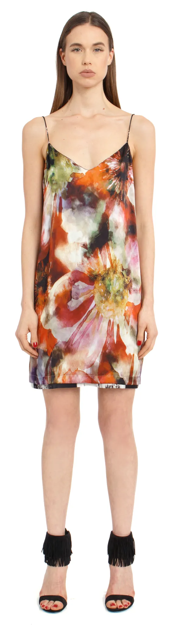 The Reversible Silk Slip   Hothouse Floral | Venom Black