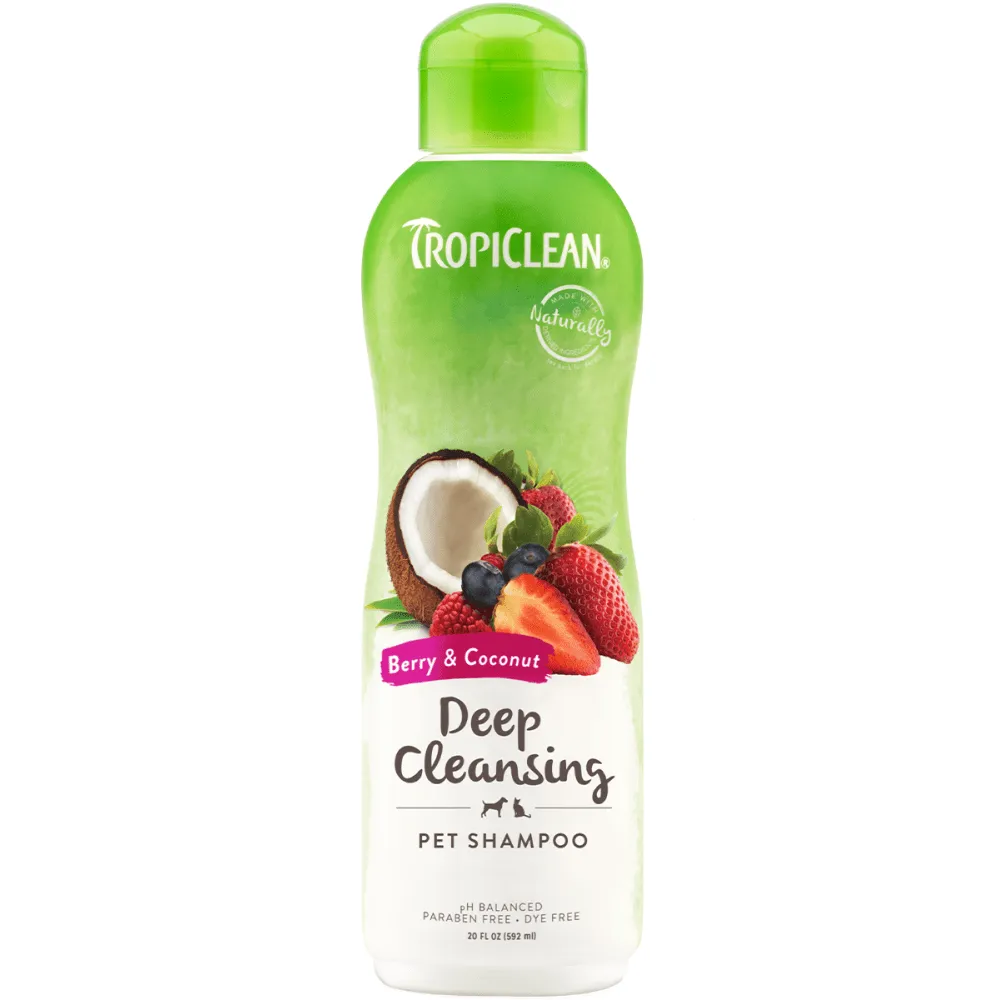 Tropiclean Berry and Coconut Deep Cleaning Shampoo for Dogs and Cats