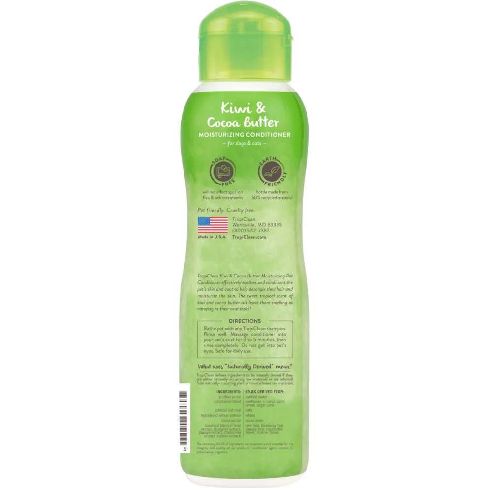 Tropiclean Kiwi and Cocoa Butter Moisturizing Conditioner for Dogs and Cats