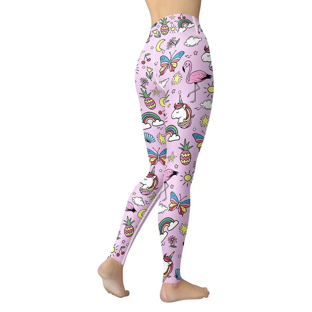 Unicorn Print Yoga Leggings