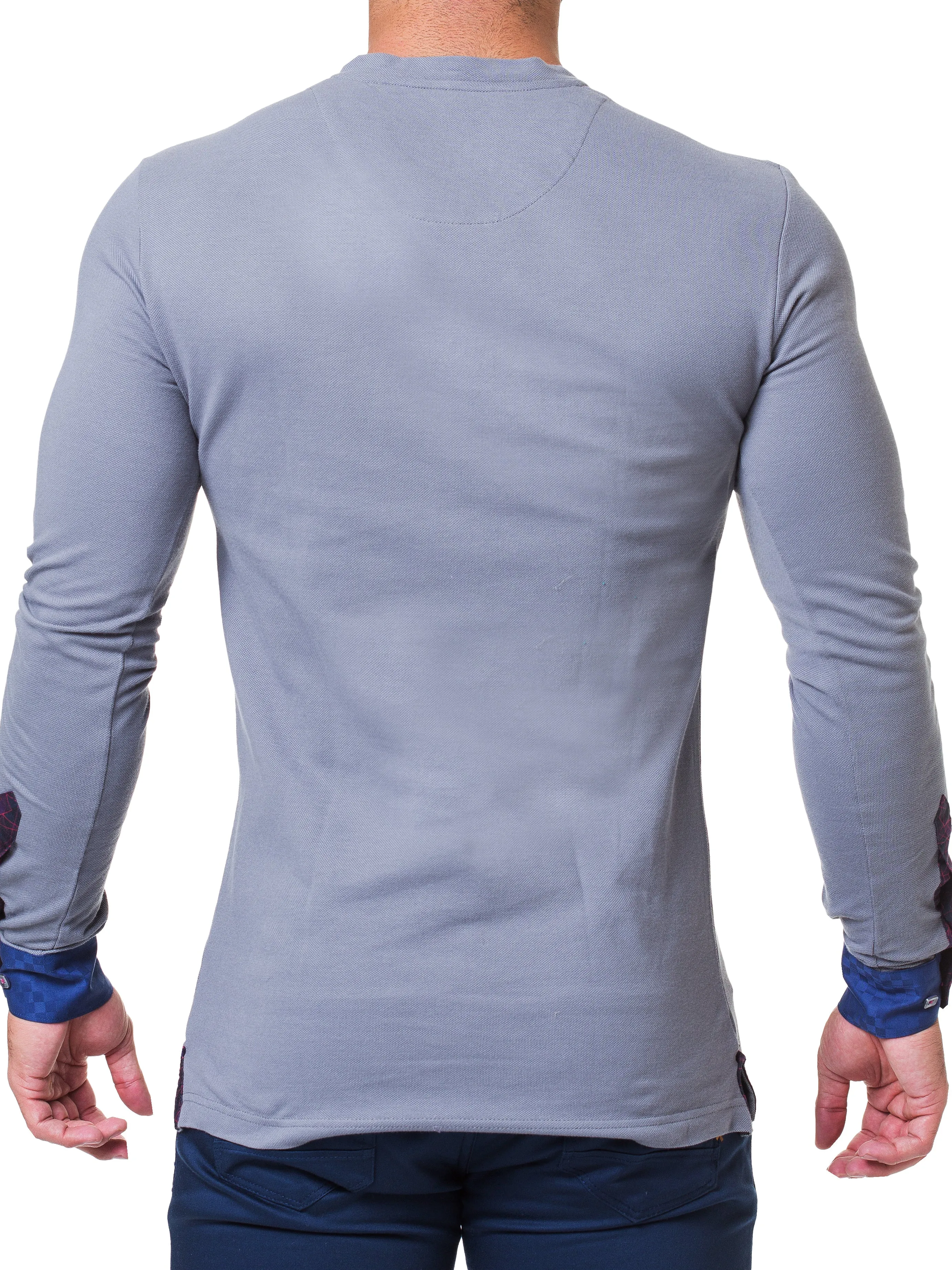 V Neck Edison Matrix Grey