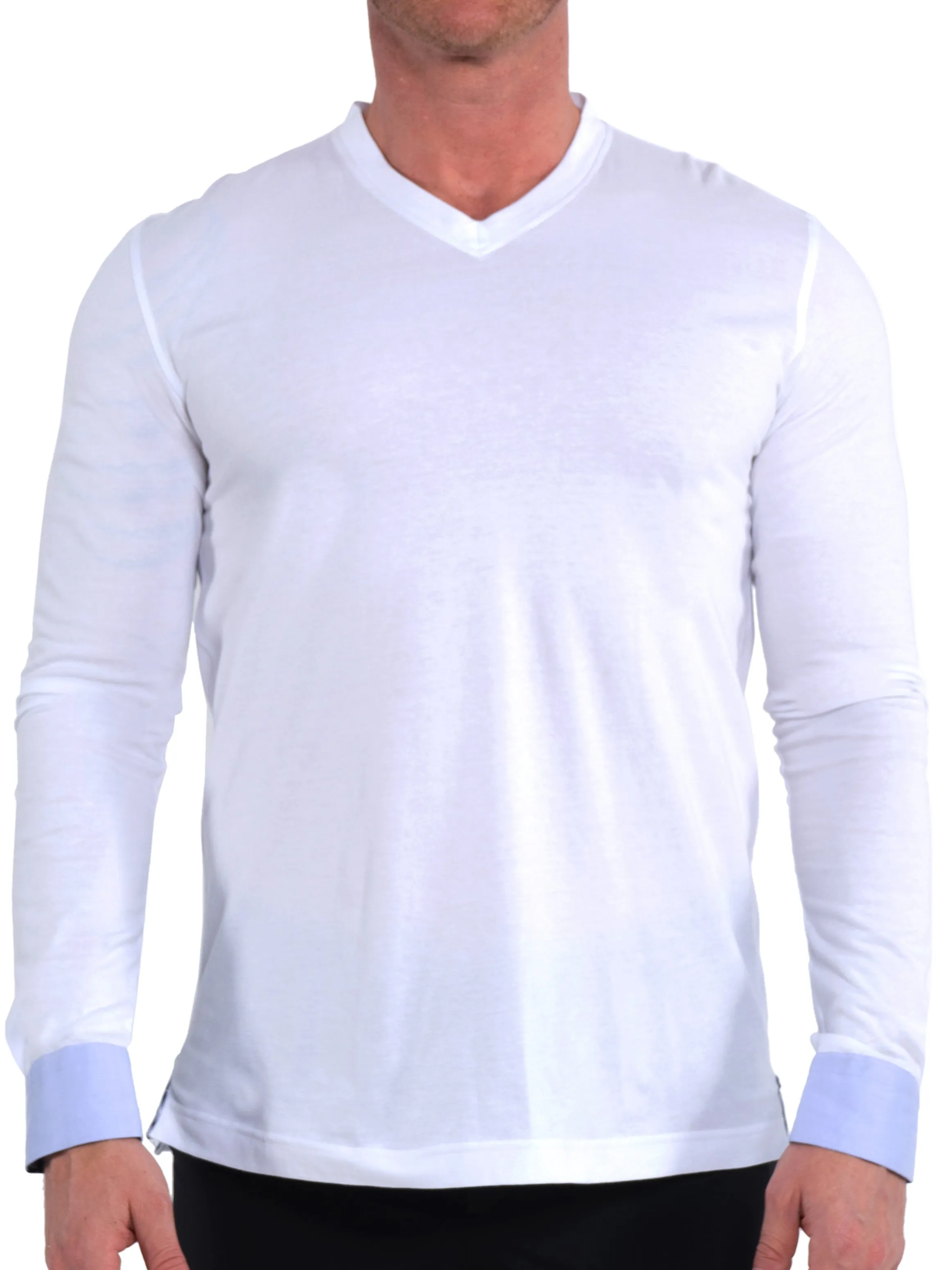 V-Neck Edison SolidRepeating White