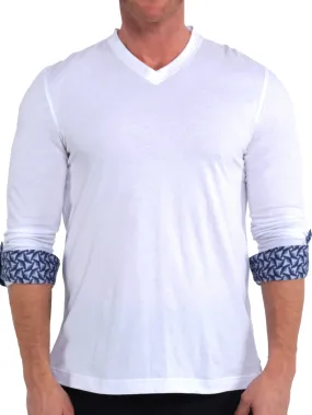 V-Neck Edison SolidRepeating White