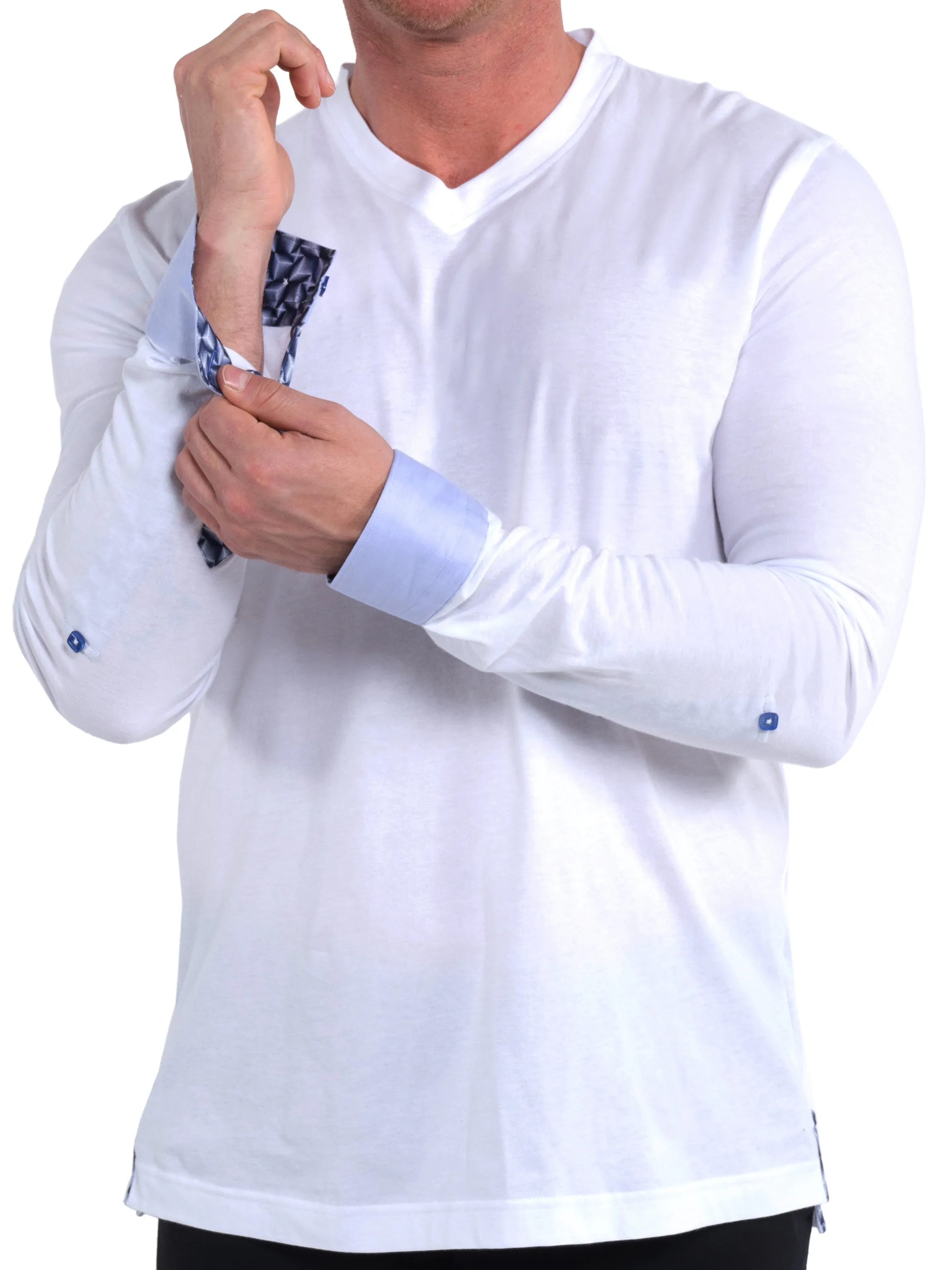 V-Neck Edison SolidRepeating White