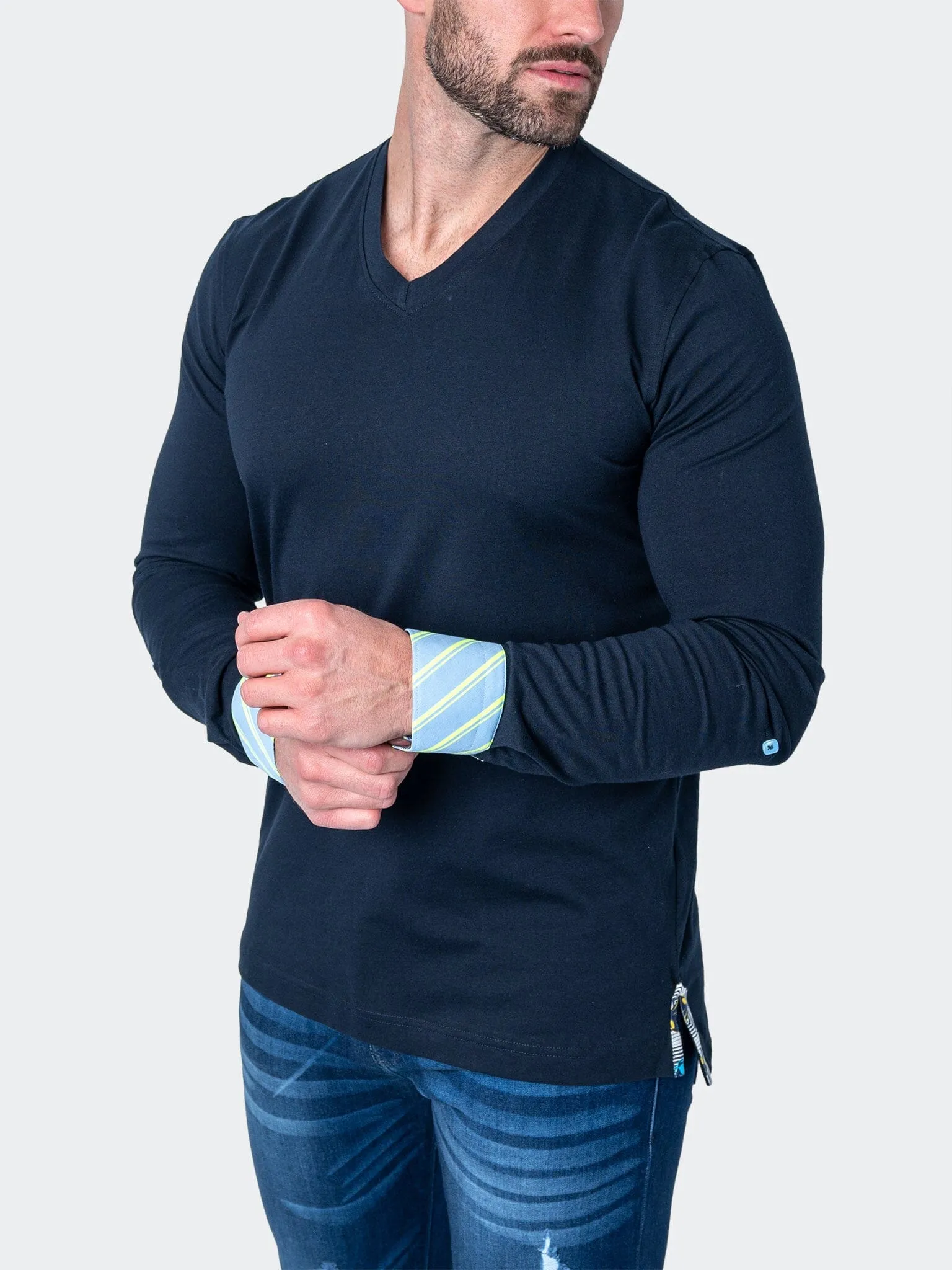 V-Neck EdisonSolidverve Blue