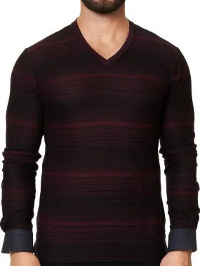 V Neck L Ing Black Red