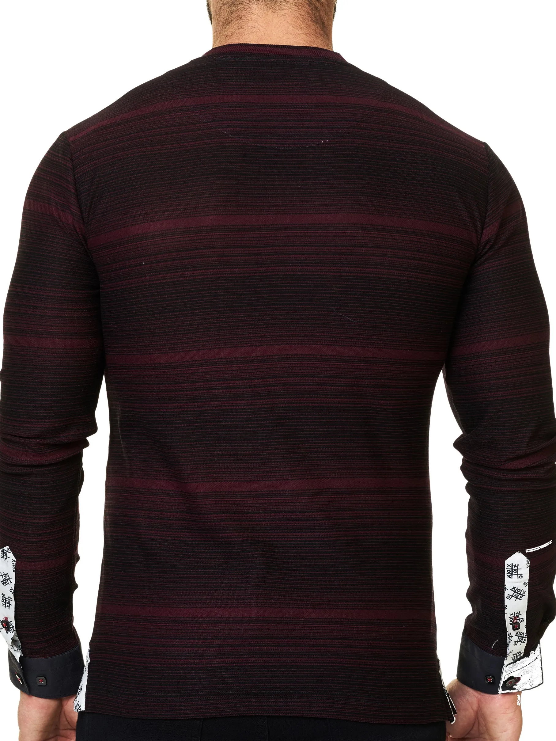 V Neck L Ing Black Red