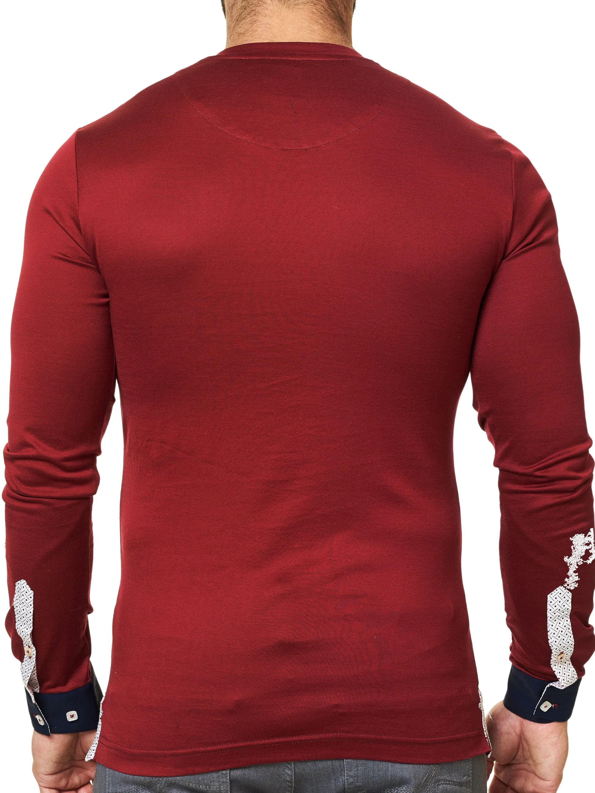 V Neck L Solid Red