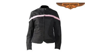 Womens Pink Stripe Textile Jacket