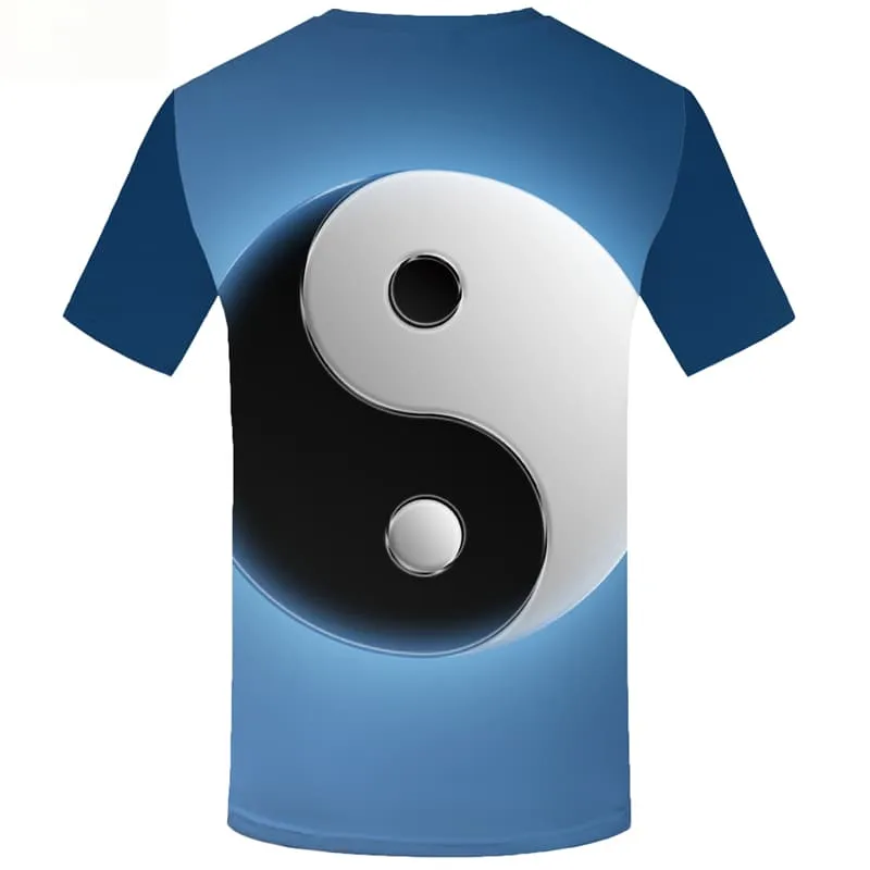 Yinyang T-shirt Men Gossip Shirt Print Harajuku Tshirts Cool Short Sleeve