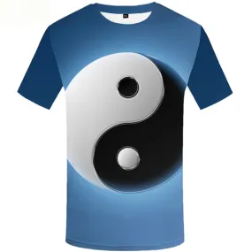 Yinyang T-shirt Men Gossip Shirt Print Harajuku Tshirts Cool Short Sleeve